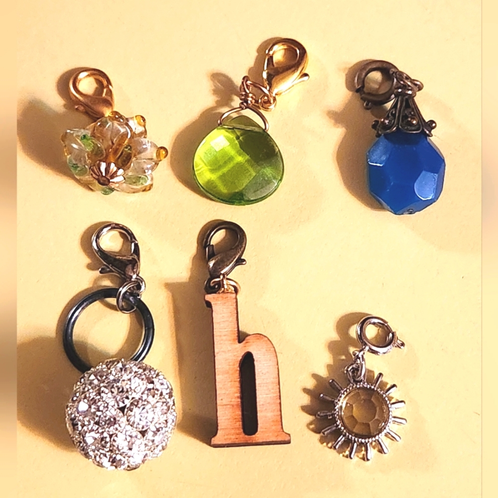 Anthropologie Lot Of 6 Mixed Media Charms